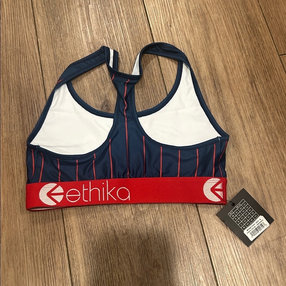 Ethika for Fanatics Women's Red Sox Sports Bra - Navy and Red size small - Picture 3 of 5